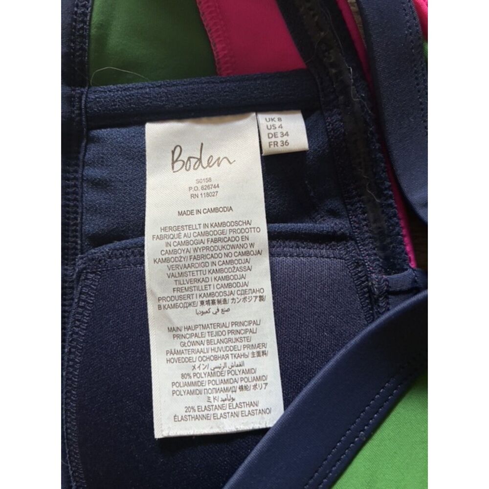 Boden Colorblock Bandeau Bikini US 4 (top) US 2 (bottom) Preppy Navy Swimwear - Picture 4 of 4